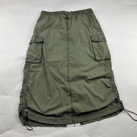SO Olive Green Poplin Canvas Cargo Skirt L - Picture 1 of 6